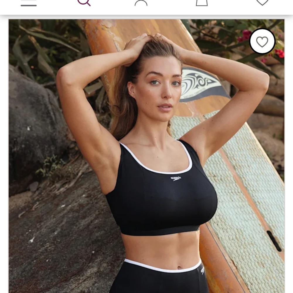 Speedo Black Athletic Bikini Top
